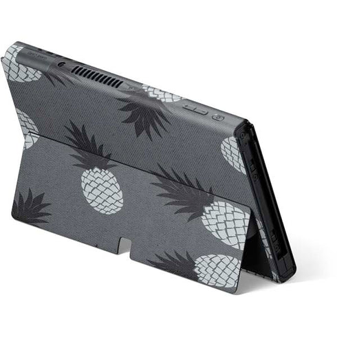 Black and White Pineapples Nintendo Switch OLED (2021) Skin